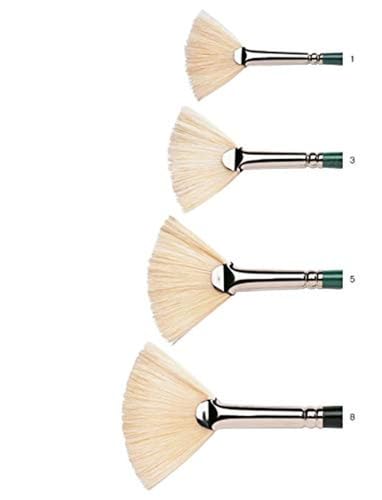 Winsor & Newton 5977701 Winton Fächerpinsel- Nr.1- 30 mm, für Ölfarbe, Acrylfarbe und Alkydfarbe, Weiß