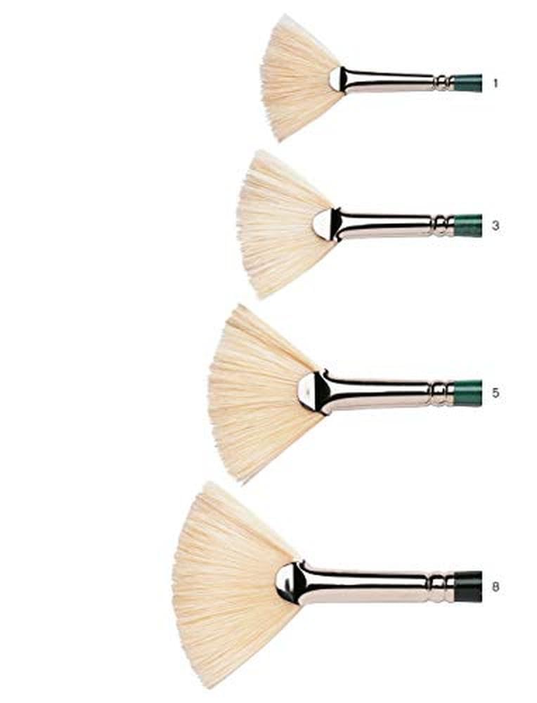Winsor & Newton 5977701 Winton Fächerpinsel- Nr.1- 30 mm, für Ölfarbe, Acrylfarbe und Alkydfarbe, Weiß