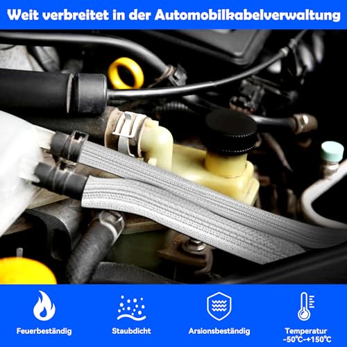 Taiyeestar 5 Meter Kabelschlauch Weiß, 6mm/10mm/13mm Kabelschutzschlauch, Kabel Verstecken, Kabelkanal Flexibel Gewebeschlauch, Kabelschlauch Selbstschließend für Schreibtisch, TV, Computer, 5-10mm