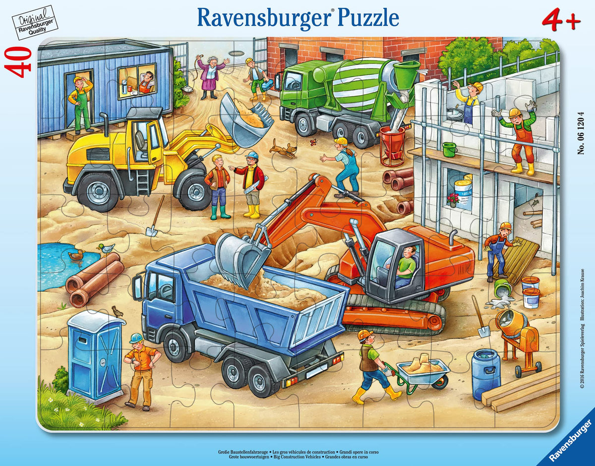 Ravensburger Puzzle Große Baustellenfahrzeuge - 40 Teile Puzzle ab 4 Jahre