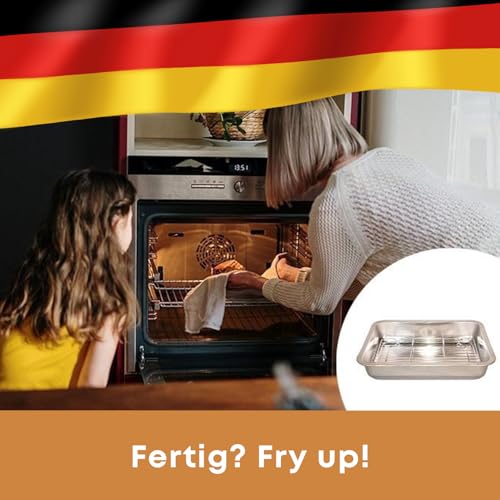 Bräter mit Rost Edelstahl 36x27x7 cm Backofen Spülmaschinenfest
