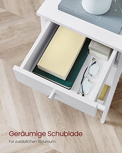 VASAGLE Nachttisch, Beistelltisch, mit 1 Schublade und 2 offenen Fächern