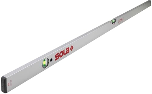 SOLA AV Wasserwaage 200cm - Präzise Wasserwaage für Profis, Patentierte SOLA-FOCUS Libellen, Bessere Ablesbarkeit bei Dämmerlicht, Robustes Aluminiumprofil, 30 Jahre Dichtheitsgarantie