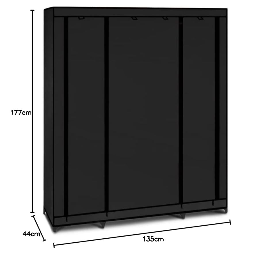 ProBache XXL-Kleiderschrank, Stoff, Schwarz