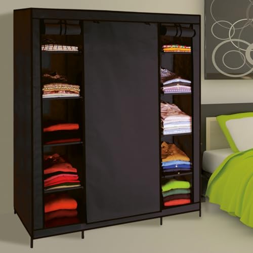 ProBache XXL-Kleiderschrank, Stoff, Schwarz