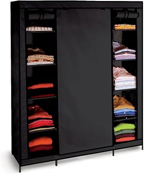 ProBache XXL-Kleiderschrank, Stoff, Schwarz