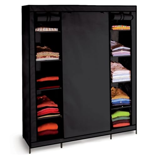 ProBache XXL-Kleiderschrank, Stoff, Schwarz