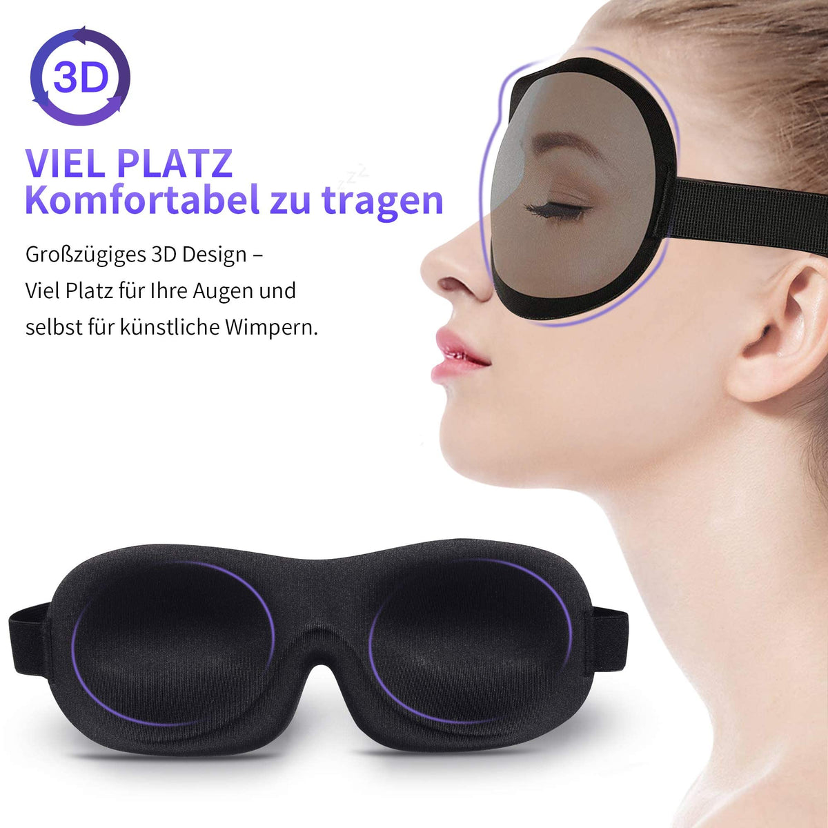 Schlafmaske für Männer & Frauen, Trilancer 3D Schlafbrille