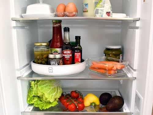 D&D Living® Drehteller Ø 25 cm - Küche & Kühlschrank Organizer drehbar | Lazy Susan Gewürzregal mit verstärktem Kunststoff | Rondell mit leiser Drehung