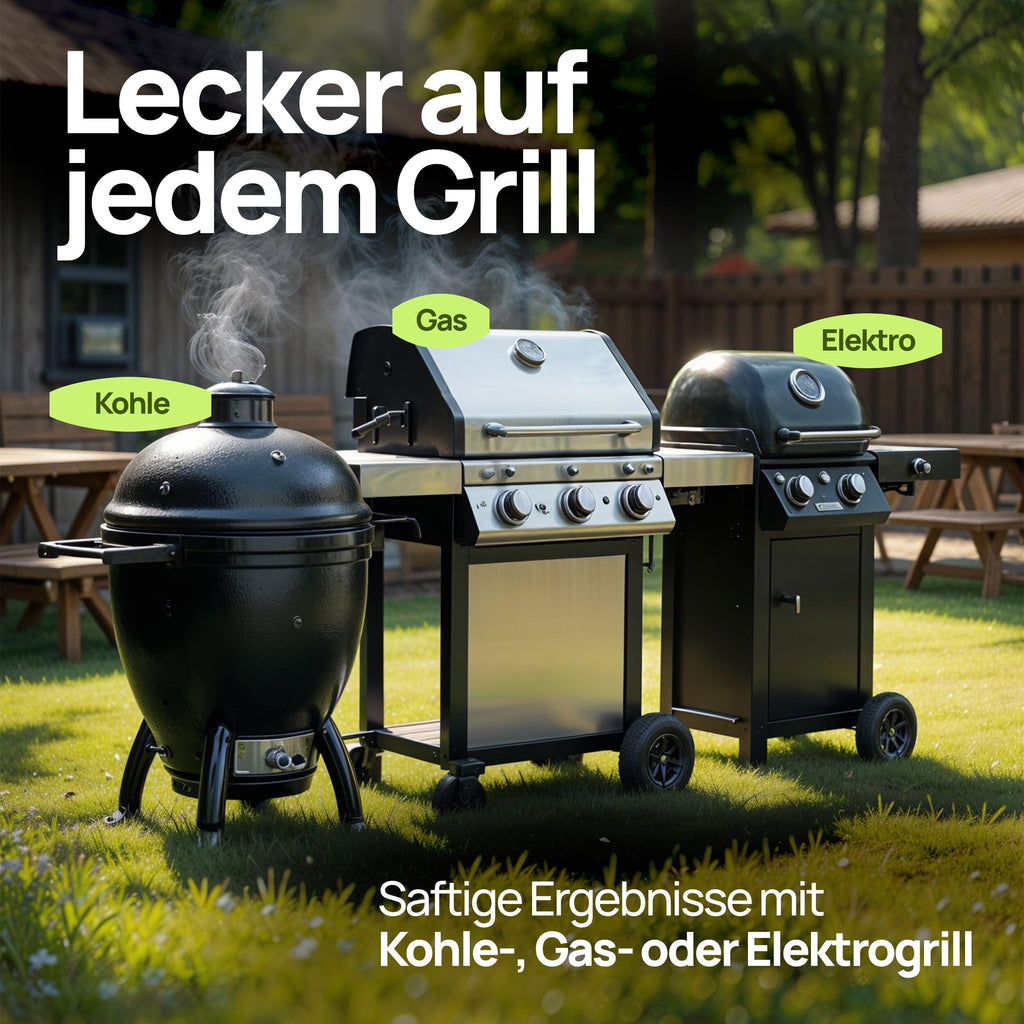 ToCi 4X Fischgriller Silber mit Holzgriff