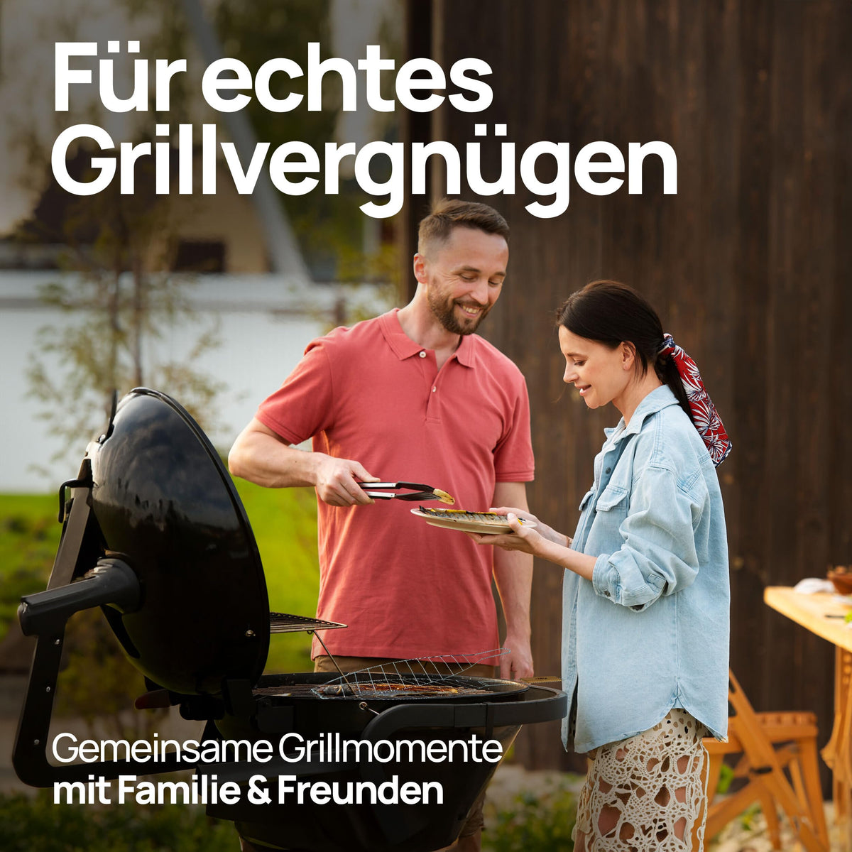 ToCi 4X Fischgriller Silber mit Holzgriff