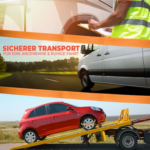 NTG Spanngurt für Auto Transport 4 Stück - 35 mm 3300 mm Länge 3000 daN