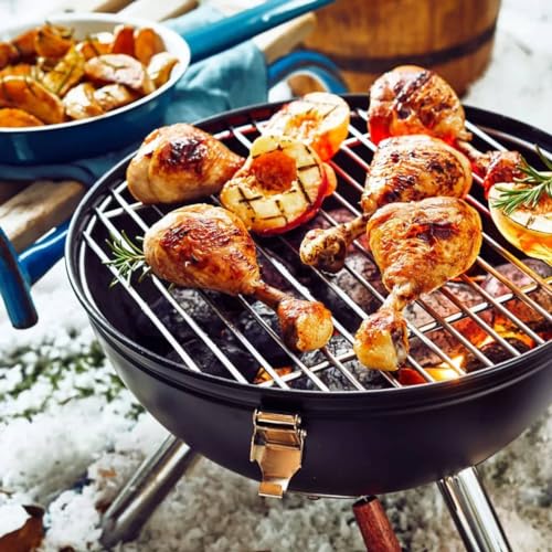 Haushalt International KUGELGRILL MINI IN SCHWARZ PICKNICKGRILL TISCHGRILL CAMPINGGRILL Picknick - Grill