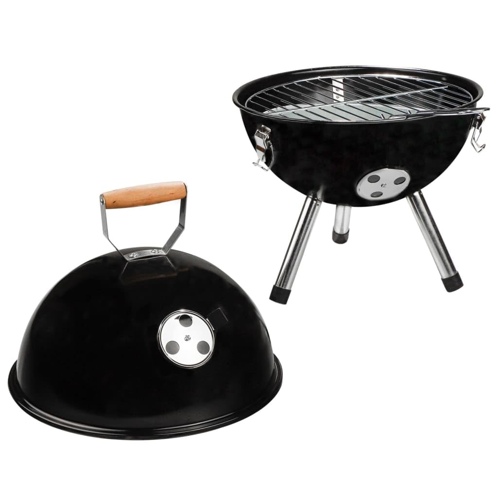 Haushalt International KUGELGRILL MINI IN SCHWARZ PICKNICKGRILL TISCHGRILL CAMPINGGRILL Picknick - Grill