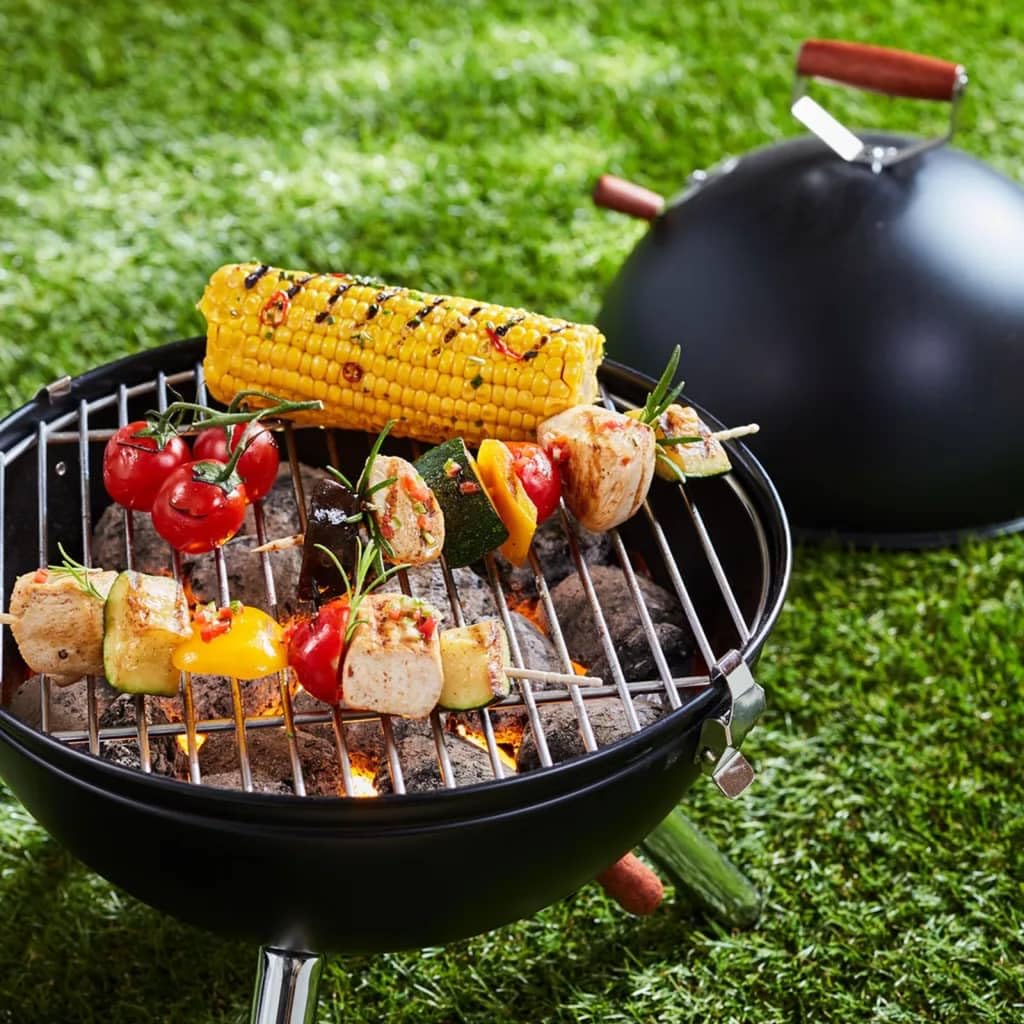 Haushalt International KUGELGRILL MINI IN SCHWARZ PICKNICKGRILL TISCHGRILL CAMPINGGRILL Picknick - Grill