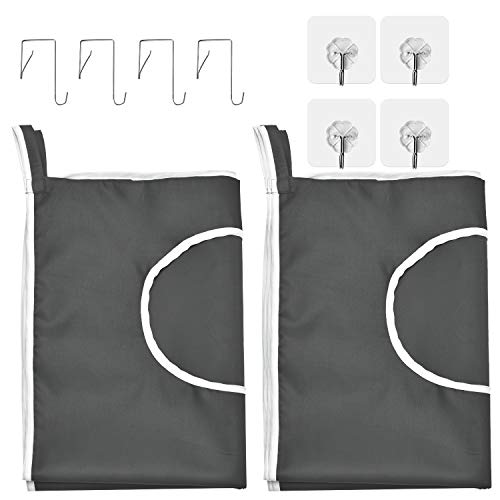 langlebiger Wäschesack zum Aufhängen hinter der Tür, platzsparend, mit Edelstahlhaken, Reißverschluss, Wäschekorb, Türaufhängung, für Badezimmer, Kinderzimmer, 2er-Pack