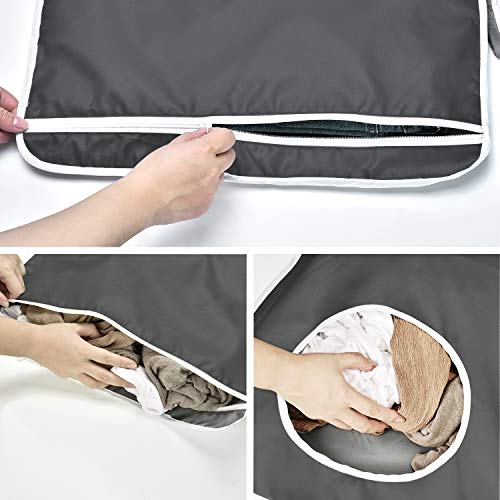 langlebiger Wäschesack zum Aufhängen hinter der Tür, platzsparend, mit Edelstahlhaken, Reißverschluss, Wäschekorb, Türaufhängung, für Badezimmer, Kinderzimmer, 2er-Pack
