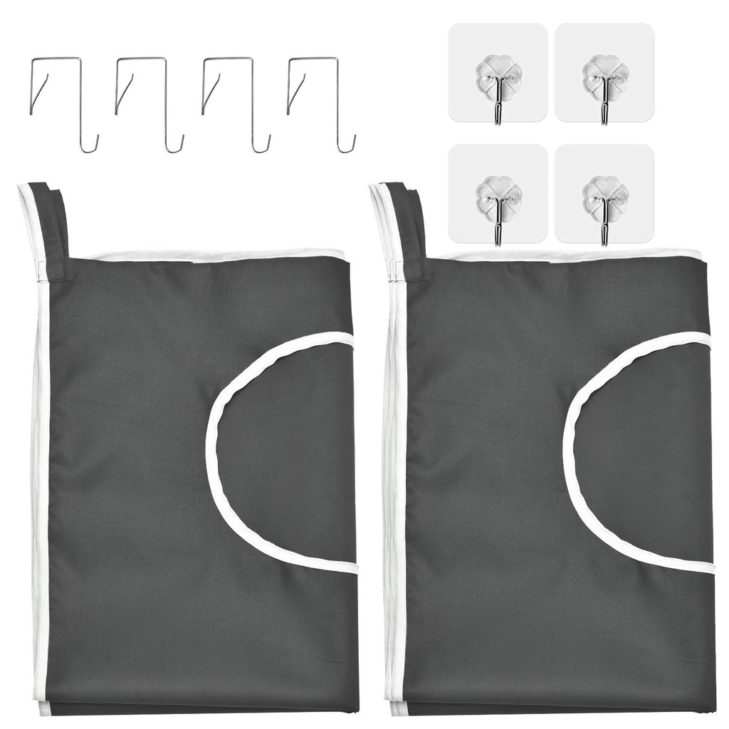 langlebiger Wäschesack zum Aufhängen hinter der Tür, platzsparend, mit Edelstahlhaken, Reißverschluss, Wäschekorb, Türaufhängung, für Badezimmer, Kinderzimmer, 2er-Pack