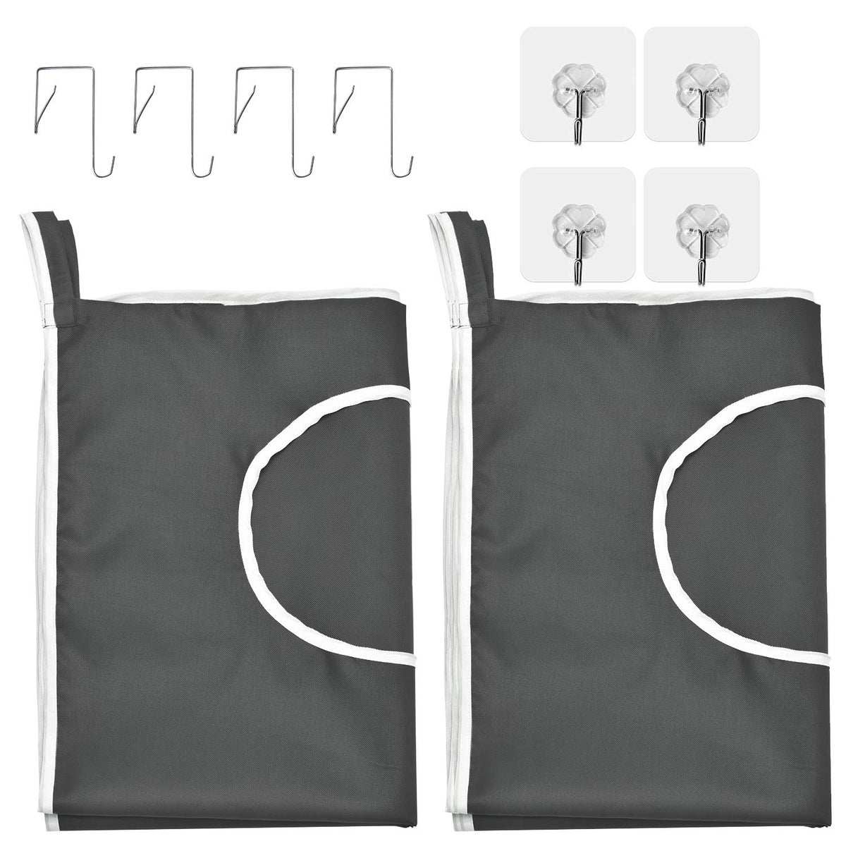 langlebiger Wäschesack zum Aufhängen hinter der Tür, platzsparend, mit Edelstahlhaken, Reißverschluss, Wäschekorb, Türaufhängung, für Badezimmer, Kinderzimmer, 2er-Pack