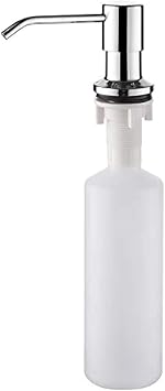 Ibergrif Seifenspender Küche Einbau – Spülmittelspender mit 500 ml Flasche, 360° drehbare Edelstahlpumpe, von Oben befüllbar, ideal für Spülbecken und Küchenspülen, Chrom