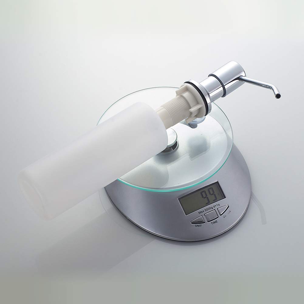 Ibergrif Seifenspender Küche Einbau – Spülmittelspender mit 500 ml Flasche, 360° drehbare Edelstahlpumpe, von Oben befüllbar, ideal für Spülbecken und Küchenspülen, Chrom