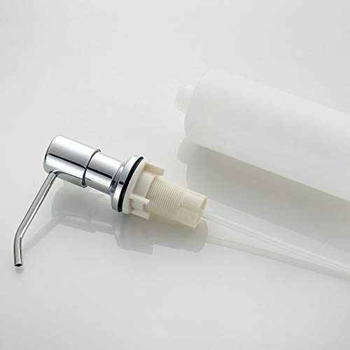 Ibergrif Seifenspender Küche Einbau – Spülmittelspender mit 500 ml Flasche, 360° drehbare Edelstahlpumpe, von Oben befüllbar, ideal für Spülbecken und Küchenspülen, Chrom