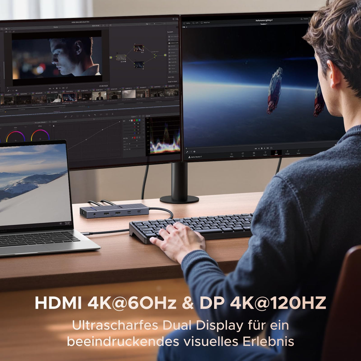 UGREEN Docking Station 2 Monitore mit HDMI & DisplayPort USB C Hub