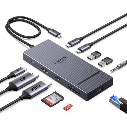 UGREEN Docking Station 2 Monitore mit HDMI & DisplayPort USB C Hub