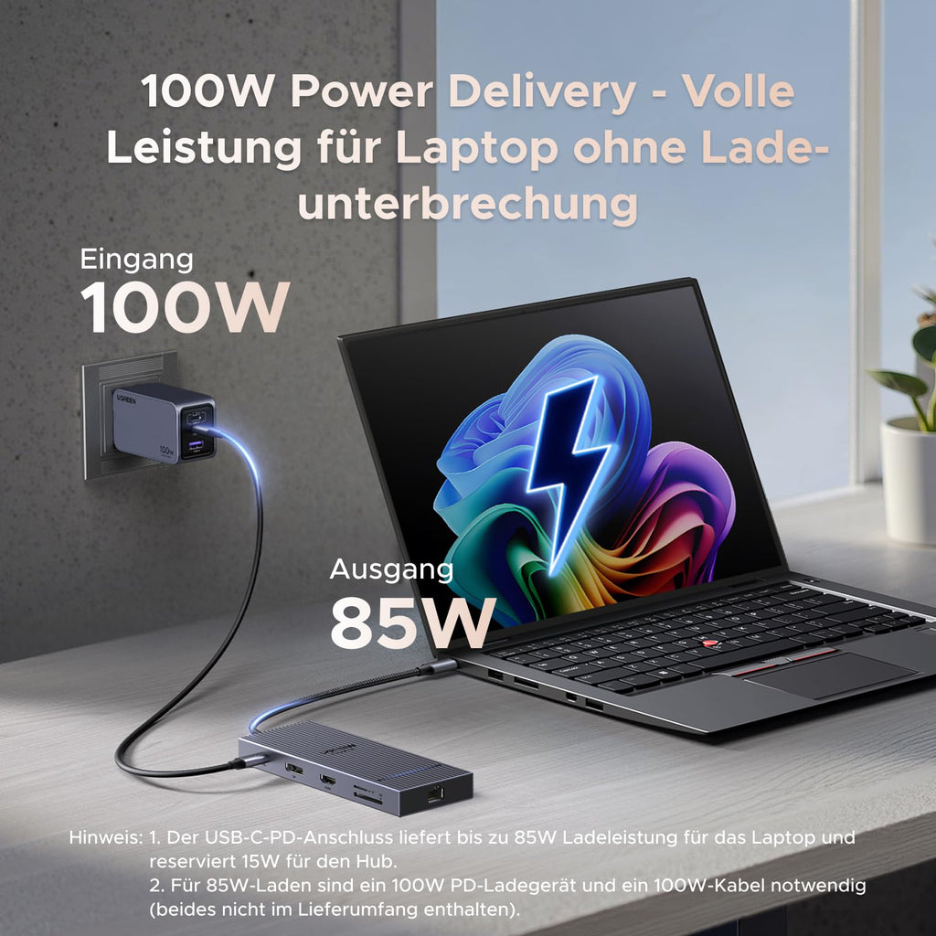 UGREEN Docking Station 2 Monitore mit HDMI & DisplayPort USB C Hub