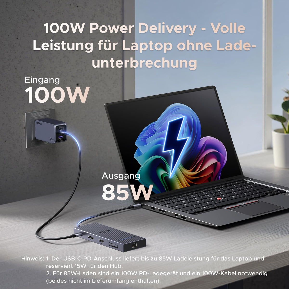 UGREEN Docking Station 2 Monitore mit HDMI & DisplayPort USB C Hub