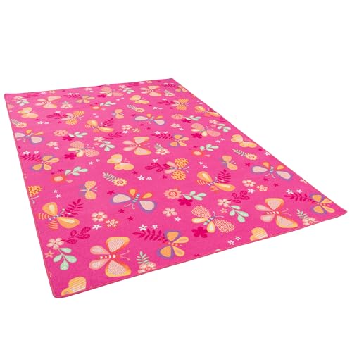 Snapstyle Kinder Spiel Teppich Schmetterling Pink in 24 Größen