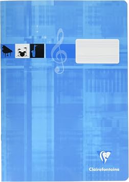 Clairefontaine 31014C Notenheft A4 8 Blatt Notenlinien 90g Türkis