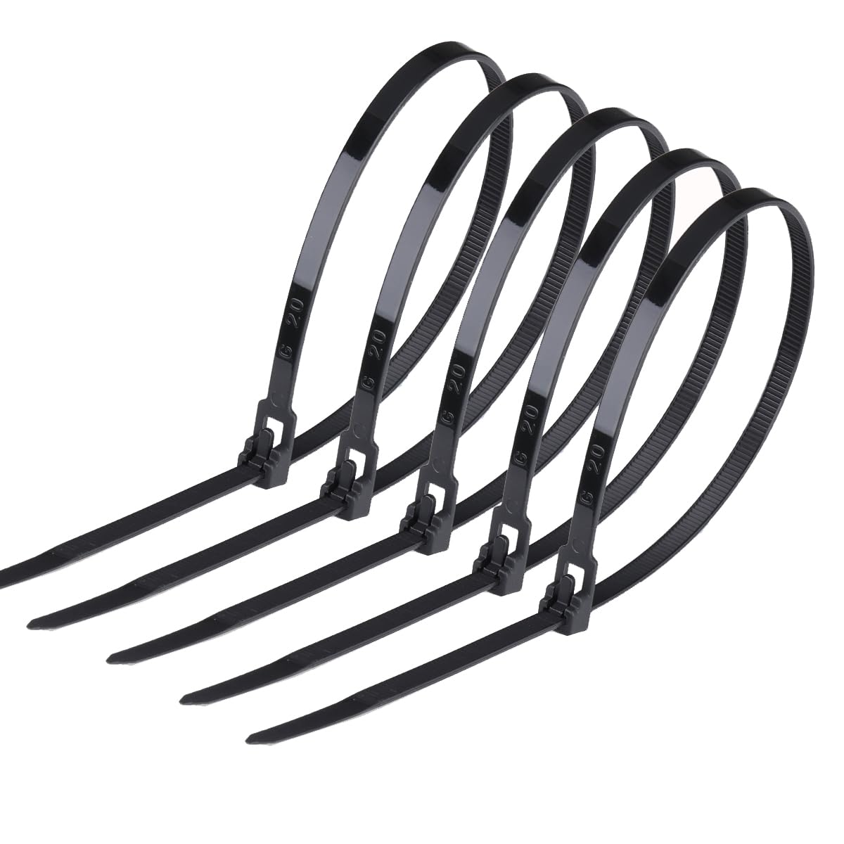 100 Stück Kabelbinder Wiederverschließbar, 300 mm x 4,8 mm