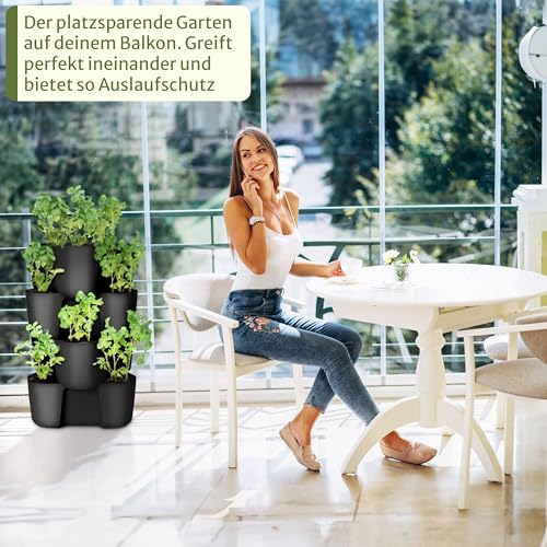 Premium Kartoffelturm / Erdbeerturm / Pflanzturm - 4 Set - stapelbar - Hoher Ernteertrag - Bewässerungs Löcher gegen Staunässe - optimaler Schutz vor Schädlingen - für Balkon, Garten und Terrasse (4)
