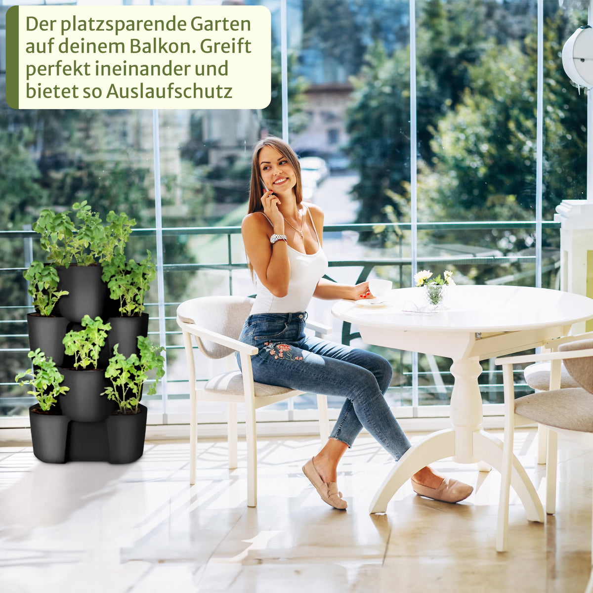 Premium Kartoffelturm / Erdbeerturm / Pflanzturm - 4 Set - stapelbar - Hoher Ernteertrag - Bewässerungs Löcher gegen Staunässe - optimaler Schutz vor Schädlingen - für Balkon, Garten und Terrasse (4)