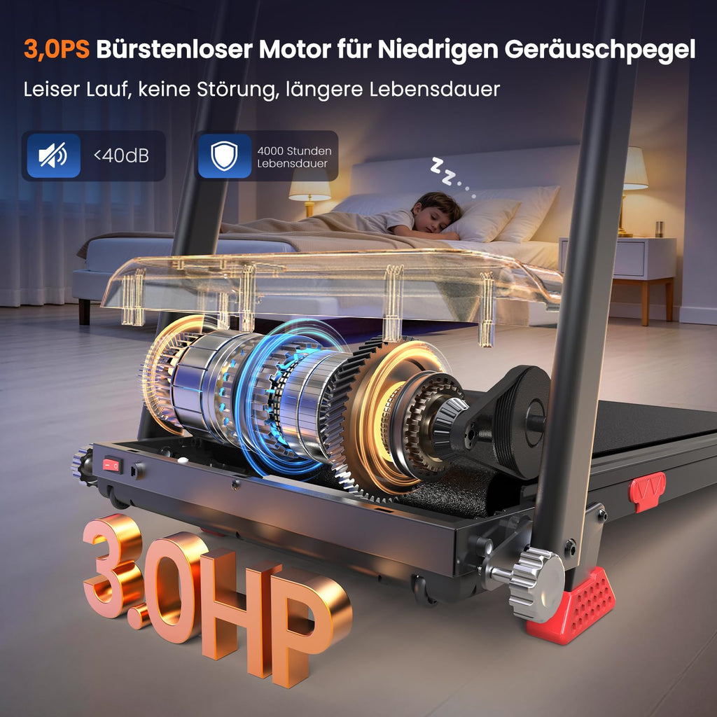 HomeFitnessCode Laufband Klappbar mit Steigung 12KMH - Walking Pad Zuhause
