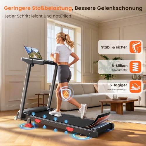 HomeFitnessCode Laufband Klappbar mit Steigung 12KMH - Walking Pad Zuhause