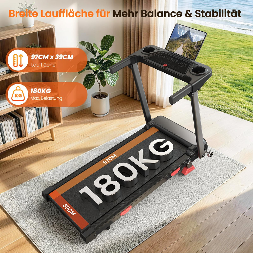 HomeFitnessCode Laufband Klappbar mit Steigung 12KMH - Walking Pad Zuhause