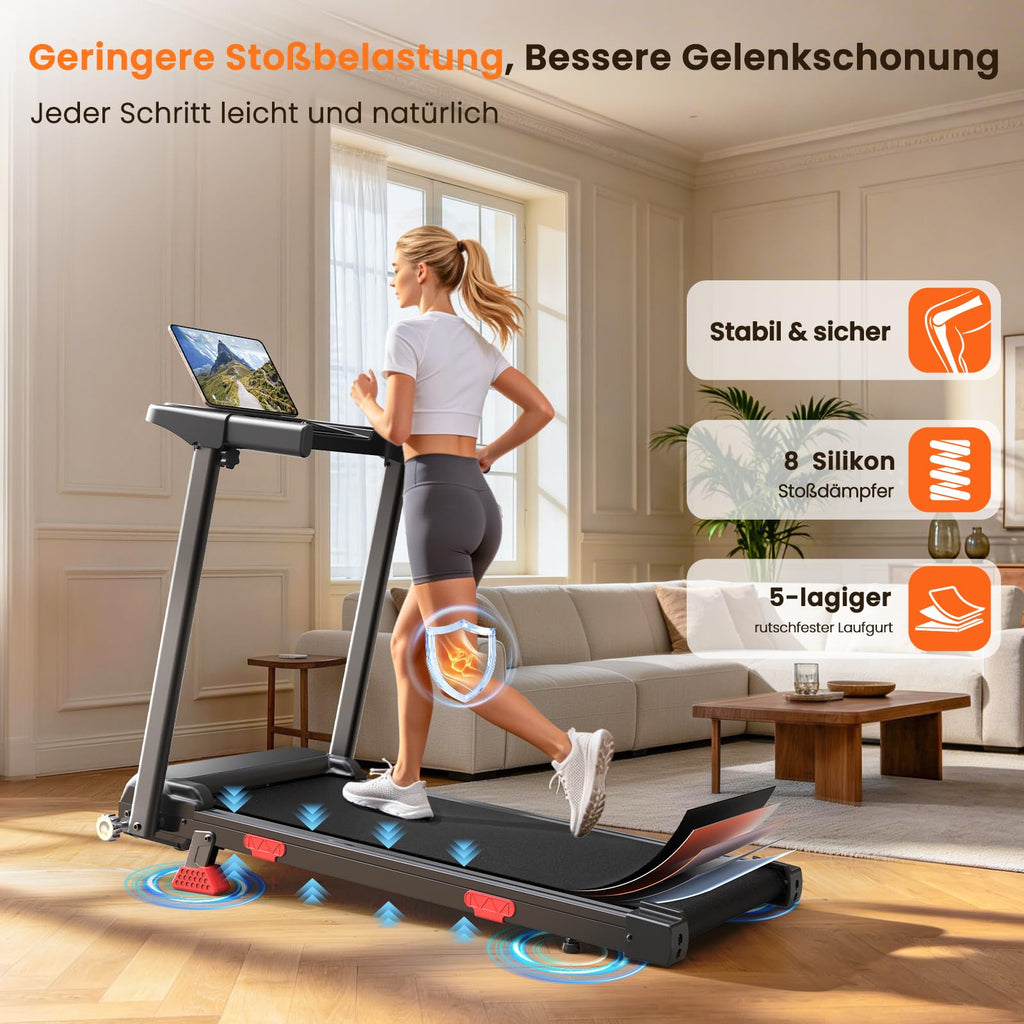HomeFitnessCode Laufband Klappbar mit Steigung 12KMH - Walking Pad Zuhause