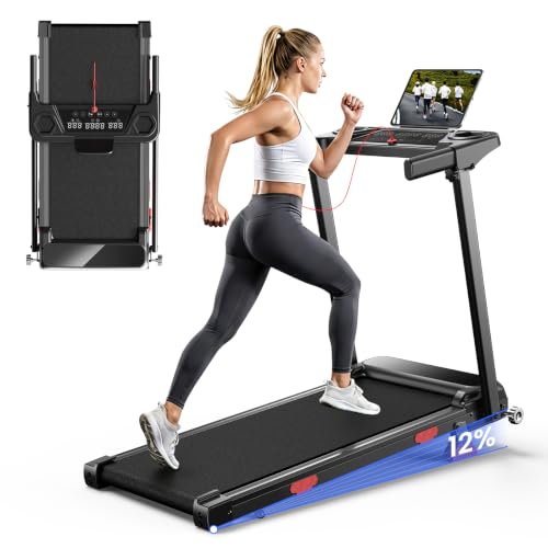 HomeFitnessCode Laufband Klappbar mit Steigung 12KMH - Walking Pad Zuhause