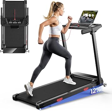 HomeFitnessCode Laufband Klappbar mit Steigung 12KMH - Walking Pad Zuhause