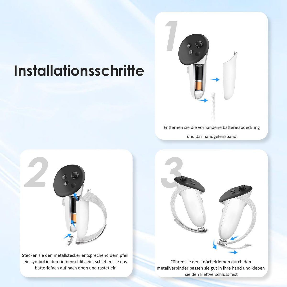 VR Anti-Rutsch Controller Gurte für Meta Quest 3/3S Griffabdeckung