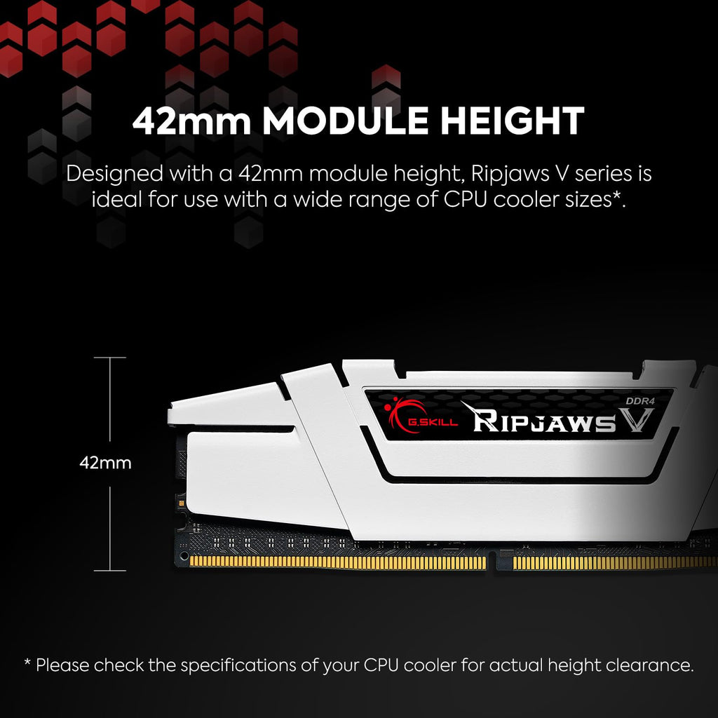 Gskill F4-3200C16D-16GVKB Memory D4 3200 16GB C16 RipV K2 2X 8GB, 1,35V, RipjawsV schwarz