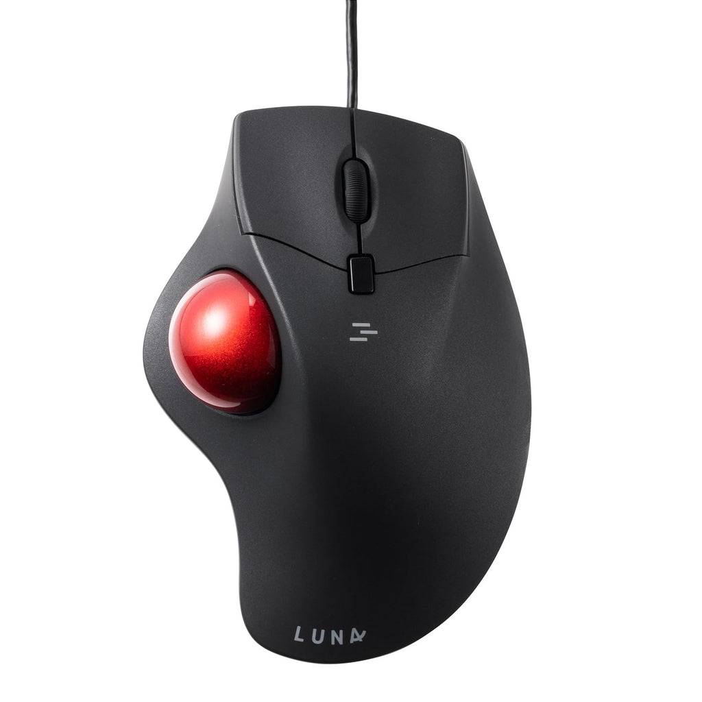 SANWA Trackball Maus mit Kabel, Leise Klik Programmierbar Taste, 600/800/1200/1600 DPI, Kabelgebundene ergonomische TrackBall, Kompatibel mit Winows, Mac, PC, Schwarz, GMATB39