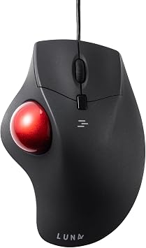SANWA Trackball Maus mit Kabel, Leise Klik Programmierbar Taste, 600/800/1200/1600 DPI, Kabelgebundene ergonomische TrackBall, Kompatibel mit Winows, Mac, PC, Schwarz, GMATB39
