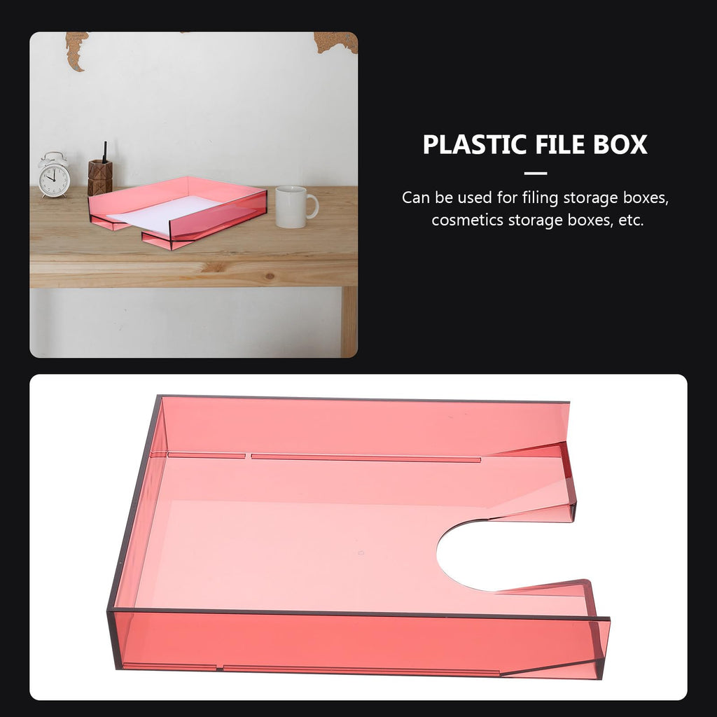 Lurrose Multifunktionale Aktenaufbewahrungsbox aus Ps Kunststoff Leichter Schreibtisch Organizer für Dokumente und Magazine für Büro und Wohnzimmer