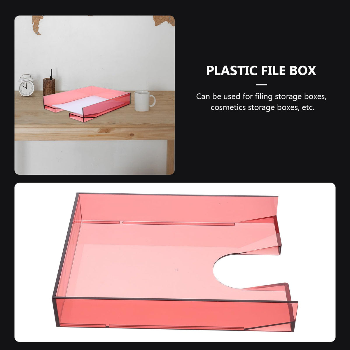 Lurrose Multifunktionale Aktenaufbewahrungsbox aus Ps Kunststoff Leichter Schreibtisch Organizer für Dokumente und Magazine für Büro und Wohnzimmer
