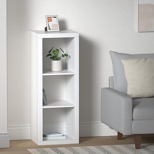 Regal, Bücherregal, Wandregal, Raumteiler in weiß (42 x 112 cm)