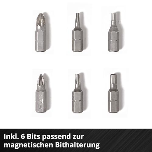 Einhell Akkuschrauber TC-SD 3,6 Li (3,6V, 1300 mAh, 3 Nm Drehmoment, Drehgelenk im Handgriff, LED-Licht, Softgriff, Ladekontrollleuchte, inkl. 6 Bits)
