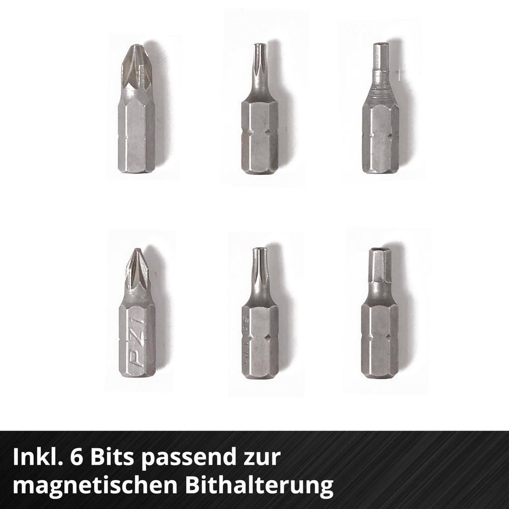 Einhell Akkuschrauber TC-SD 3,6 Li (3,6V, 1300 mAh, 3 Nm Drehmoment, Drehgelenk im Handgriff, LED-Licht, Softgriff, Ladekontrollleuchte, inkl. 6 Bits)